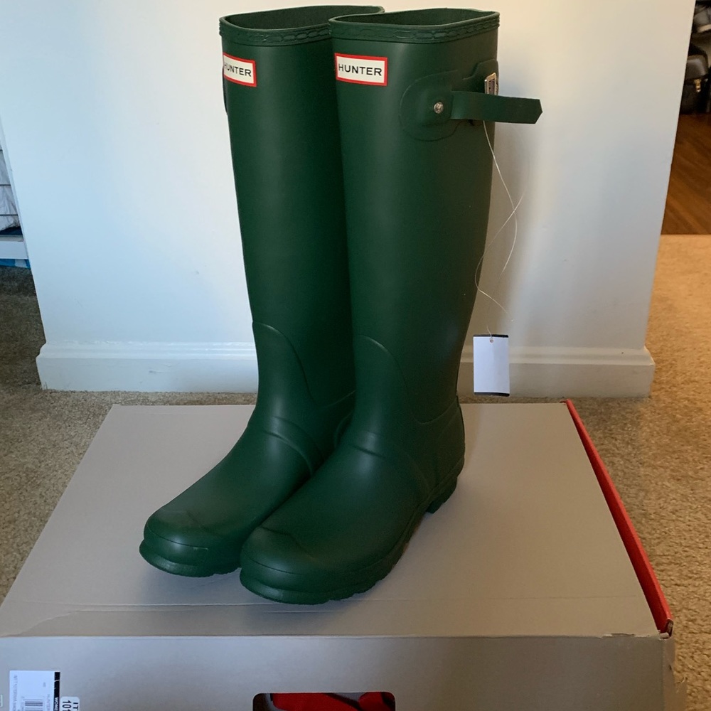 Hunter green tall boots